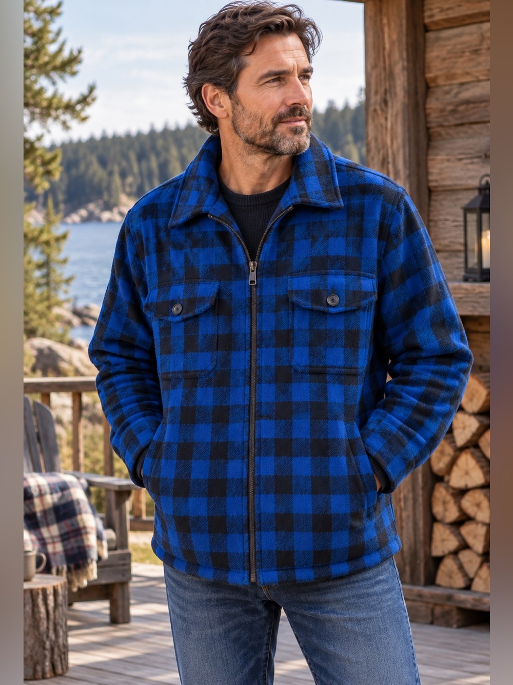 Johnson Woolen Mills Buffalo plaid outdoor jacket Jac Shirt